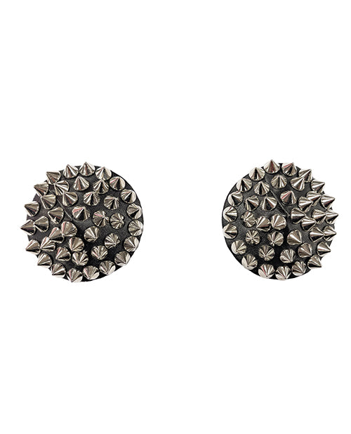 Darque Round Spiked Reusable Pasties - Black O/S