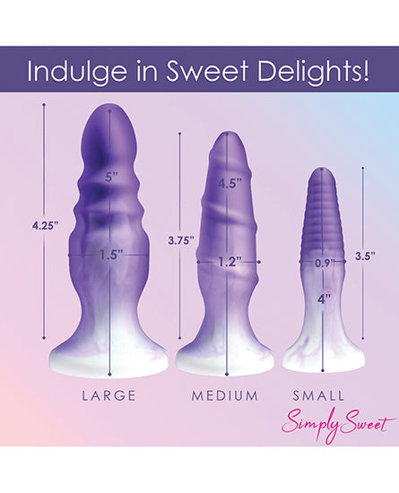Curve Toys Simply Sweet Silicone Butt Plug Set - Purple - Empower Pleasure