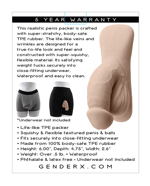 Gender X 4" Packer - Ivory - Empower Pleasure