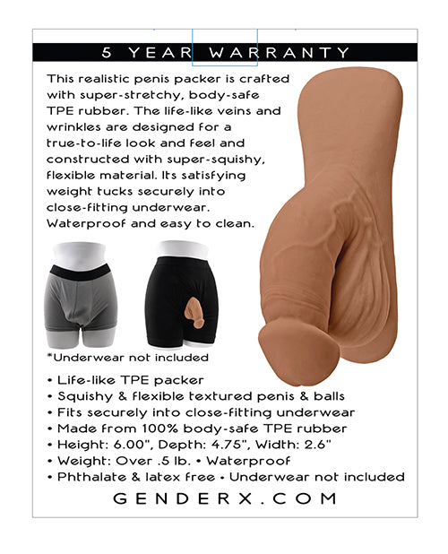 Gender X 4" Packer - Tan - Empower Pleasure