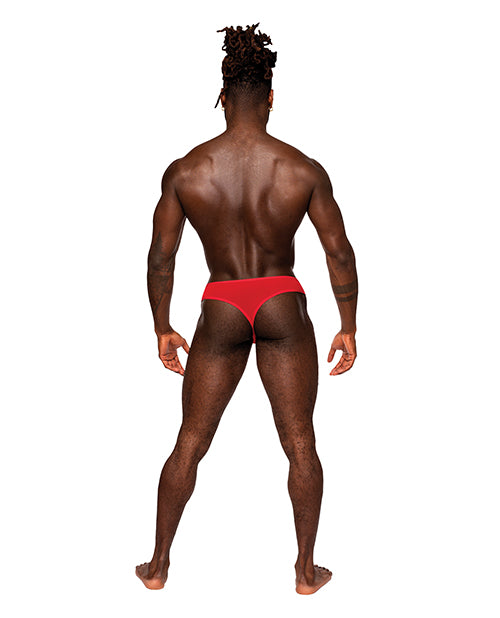 Sassy Lace Open Ring Thong Red S/M - Empower Pleasure