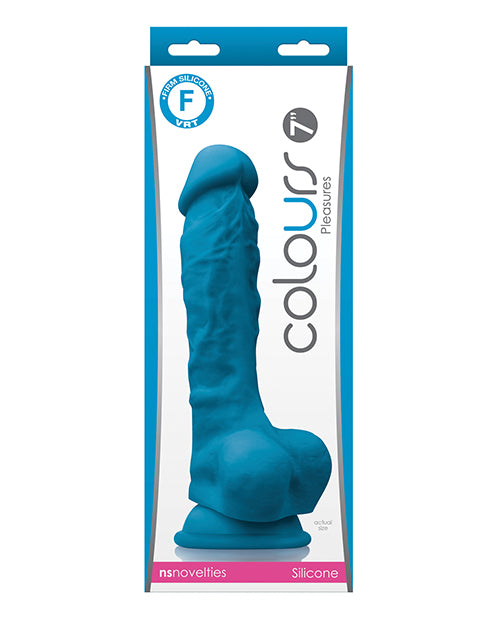 Colours Pleasures 7" Dong with Balls & Suction Cup - Assorted Colors - Empower Pleasure