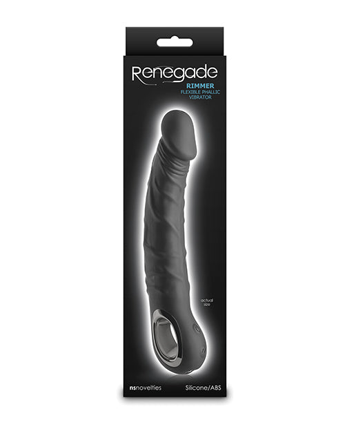 Renegade Rimmer Vibrating Dong w/Handle - Black - Empower Pleasure