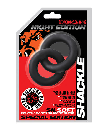 Oxballs Shackle Double Link'd Cock & Ball Rings - Special Edition Night - Empower Pleasure