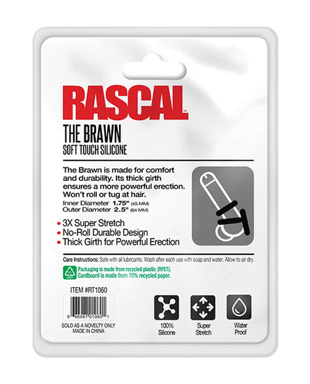 Rascal The Brawn Silicone Cock Ring - Black - Empower Pleasure