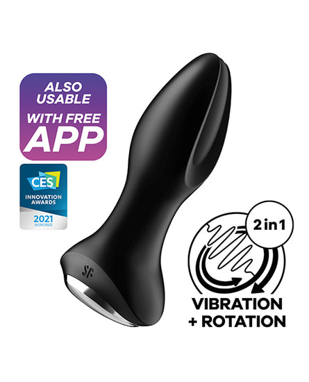 Satisfyer Rotator Plug 2+ - Black - Empower Pleasure