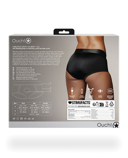 Shots Ouch Vibrating Strap On Brief - Black M/L Shots Ouch Vibrating Strap On Brief - Black M/L