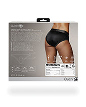Shots Ouch Vibrating Strap On High-Cut Brief - Black M/L - Empower Pleasure