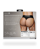 Shots Ouch Vibrating Strap On Thong w/Removable Rear Straps - Black XL/XXL - Empower Pleasure