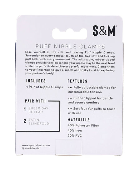 Sex & Mischief Puff Nipple Clamps - Empower Pleasure