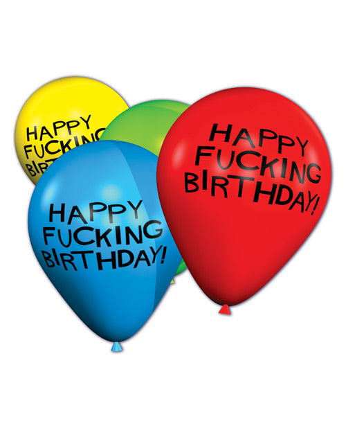 11" Happy Fucking Birthday Balloons - Bag of 8 - Empower Pleasure