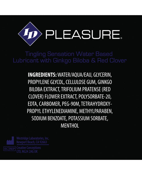 ID Pleasure Waterbased Tingling Lubricant - 4 oz Tube