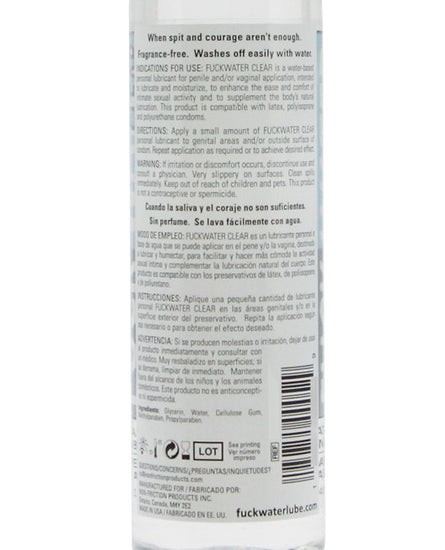 Fuck Water Clear H2O - 4 oz Bottle - Empower Pleasure