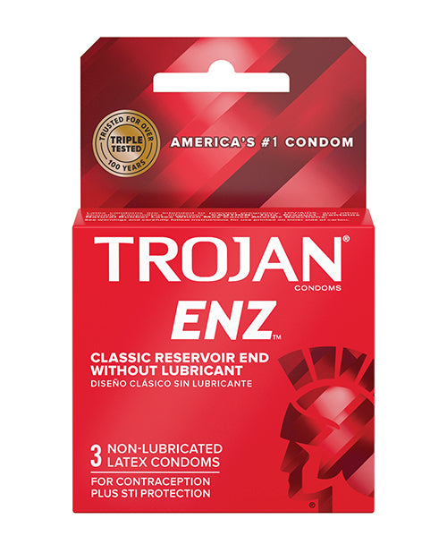 Trojan Enz Non-Lubricated - Box of 3 - Empower Pleasure