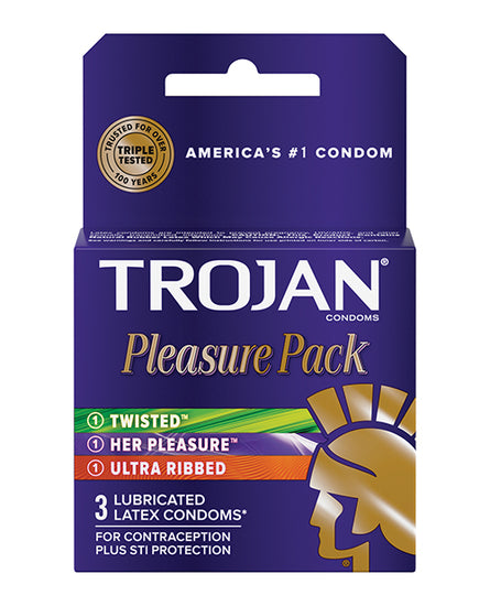 Trojan Pleasure Pack Condoms - Box of 3 - Empower Pleasure