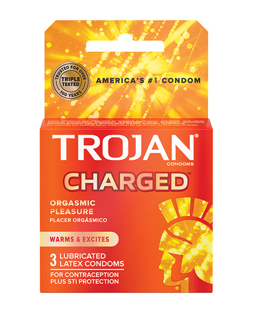 Trojan Intensified Charged Condoms - Box of 3 - Empower Pleasure