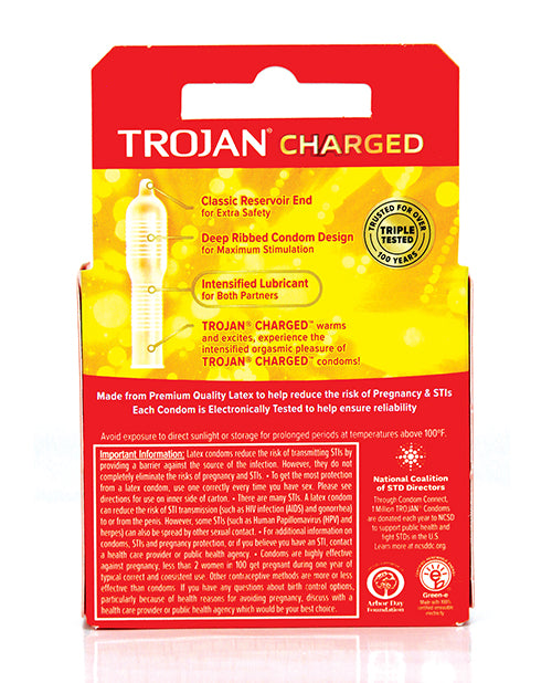 Trojan Intensified Charged Condoms - Box of 3 - Empower Pleasure