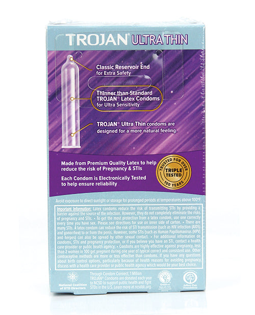 Trojan Ultra Thin Condoms - Box of 12 - Empower Pleasure