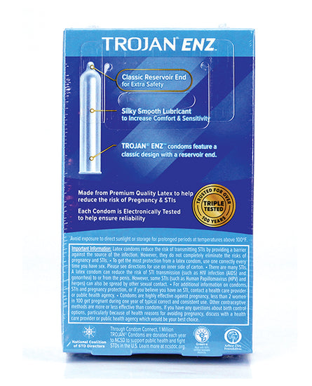 Trojan Enz Lubricated Condoms - Empower Pleasure