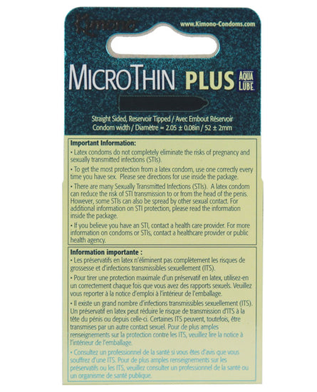 Kimono Micro Thin Aqua Lube Condom - Box of 3 - Empower Pleasure