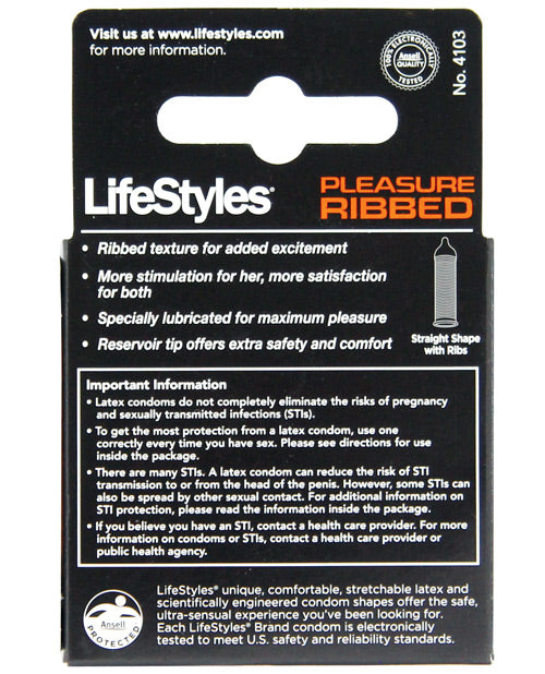 Lifestyles Ultra Ribbed - Box of 3 - Empower Pleasure