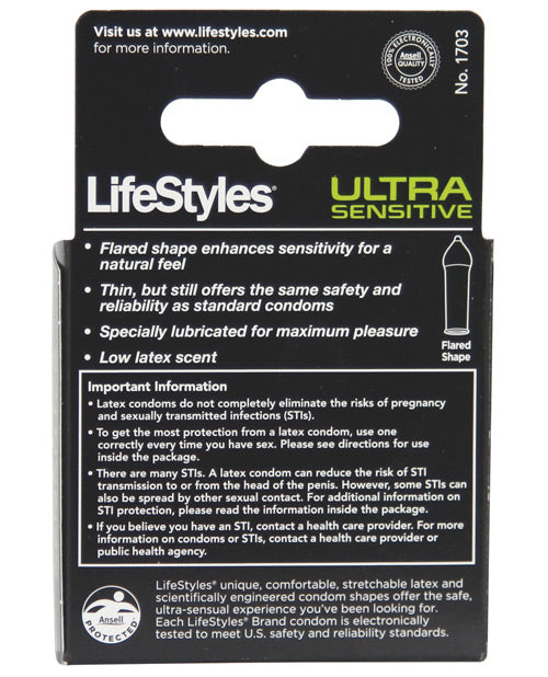 Lifestyles Ultra Sensitive - Box of 3 - Empower Pleasure