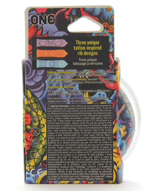 One Tattoo Touch Condoms - Pack of 3 - Empower Pleasure