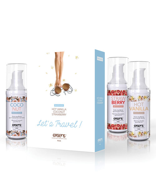 EXSENS of Paris Let's Travel Massage Oil Set - Empower Pleasure