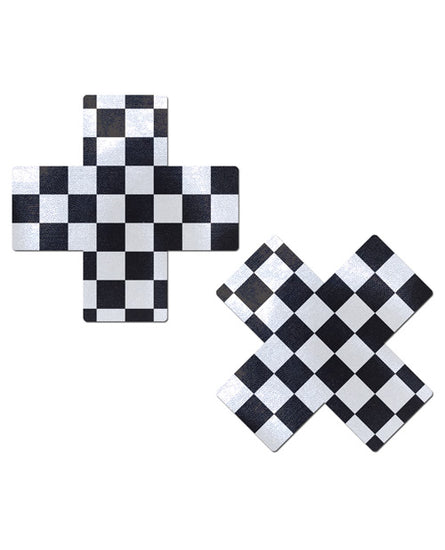 Pastease Checker Cross - Black/White O/S - Empower Pleasure