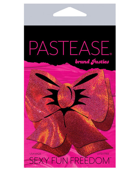 Pastease Hologram Bow - Red O/S - Empower Pleasure