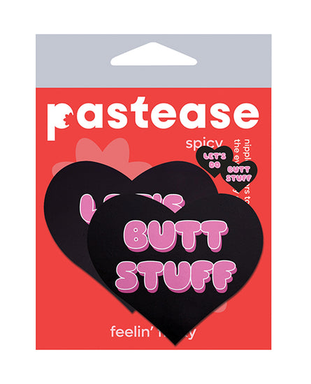 Pastease Premium Heart Let's Do Butt Stuff - Black/Pink O/S - Empower Pleasure