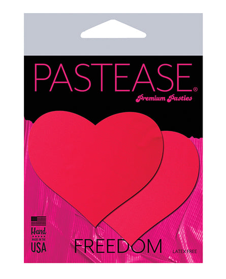 Pastease Basic Heart Black Light Reactive - Neon Red - Empower Pleasure