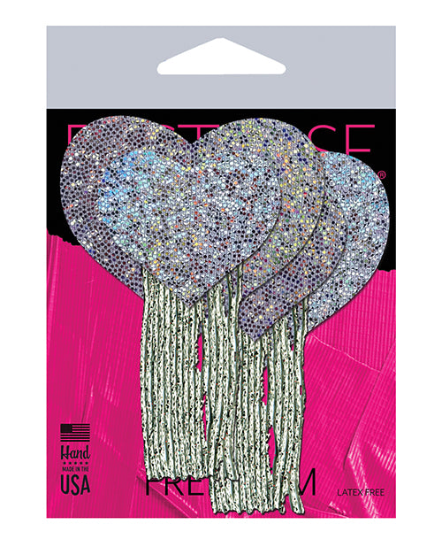 Pastease Tassel Glitter Heart - Silver O/S - Empower Pleasure