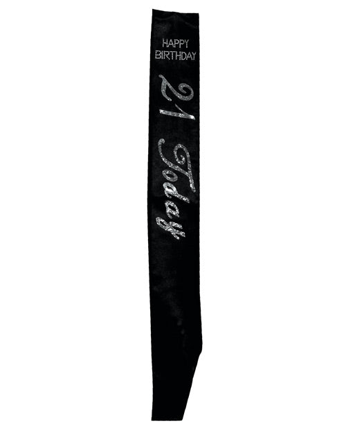 21 Today Non Flashing Sash with Stones - Black - Empower Pleasure