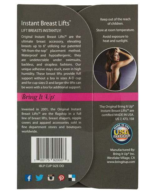 Bring it Up Plus Size Breast Lifts - D Cup & Larger - Pack of 3
