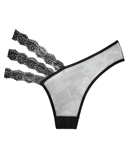 Adore Sheer & Lace Wild Orchid Panty - Black - Empower Pleasure