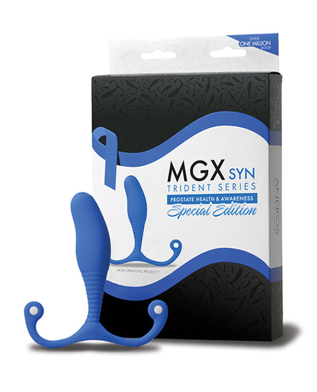 Aneros Special Edition MGX Syn Trident Series Prostate Stimulator - Blue - Empower Pleasure