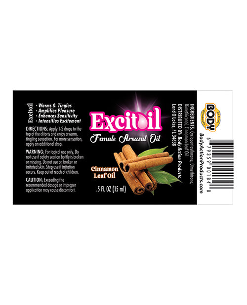 Body Action Excitoil Cinnamon Arousal Oil - 0.5 oz - Empower Pleasure