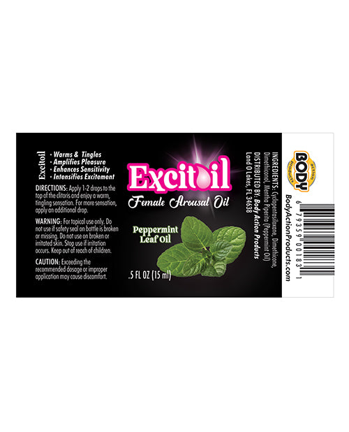 Body Action Peppermint Arousal Oil - 0.5 oz - Empower Pleasure