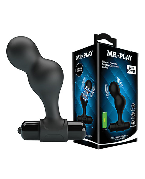 Mr. Play Silicone Anal Vibro Plug - Black - Empower Pleasure