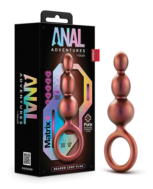 Blush Anal Adventures Matrix Beaded Loop Plug - Copper - Empower Pleasure
