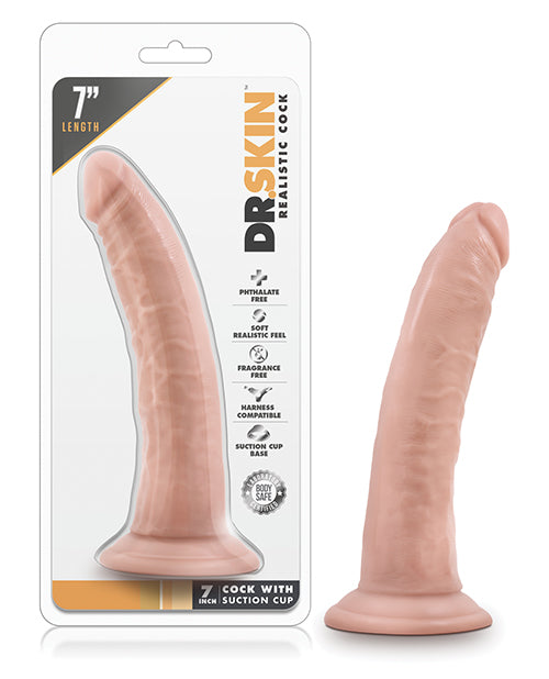 Blush Dr. Skin 7" Cock with Suction Cup - Vanilla - Empower Pleasure