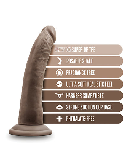 Blush Dr. Skin Plus 7" Posable Dildo - Chocolate - Empower Pleasure