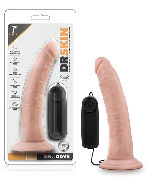 Blush Dr. Skin Dr. Dave 7" Cock with Suction Cup - Vanilla - Empower Pleasure