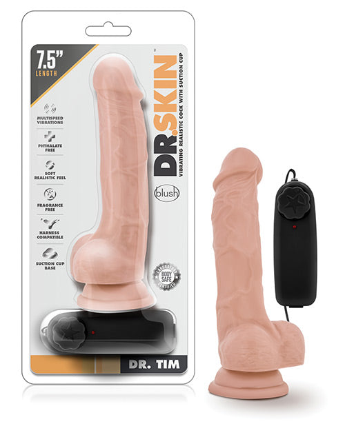 Blush Dr. Skin Dr. Tim 7.5" Cock w/ Suction Cup - Vanilla - Empower Pleasure