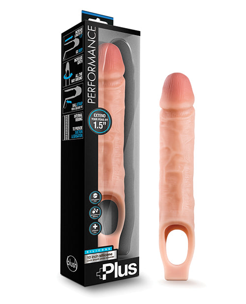 Blush Performance Plus 10" Silicone Cock Sheath Penis Extender - Flesh - Empower Pleasure
