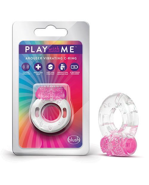 Blush Play with Me Arouser Vibrating C-Ring - Pink - Empower Pleasure