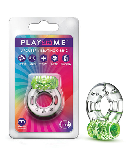 Blush Play with Me Arouser Vibrating C-Ring - Green - Empower Pleasure