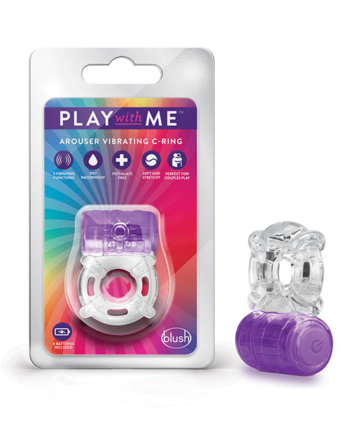 Blush Play with Me One Night Stand Vibrating C-Ring - Purple - Empower Pleasure