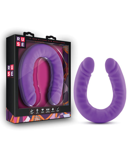 Blush Ruse 18" Slim Double Dong - Purple - Empower Pleasure